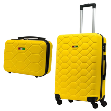 Набір валіз Косметичка + Валіза Велика L Amsterdam ABS Жовта Amsterdam-L-set-Yellow фото