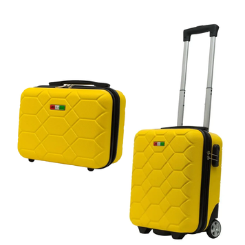 Набір валіз Косметичка + Валіза Мала XS Amsterdam ABS Жовта Amsterdam-XS-set-Yellow фото