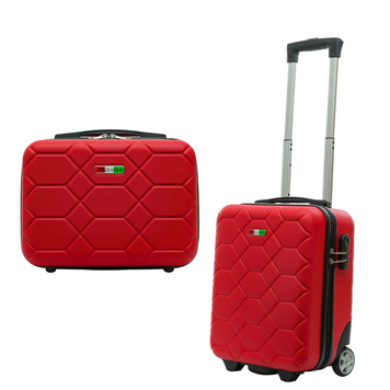 Набір валіз Косметичка + Валіза Мала XS Amsterdam ABS Червона Amsterdam-XS-set-red фото