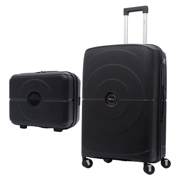 Набір валіз BAGIA Travel Premium PP Косметичка + Валіза Велика Поліпропілен Чорний prmtrvl-set-black-cosm-L фото